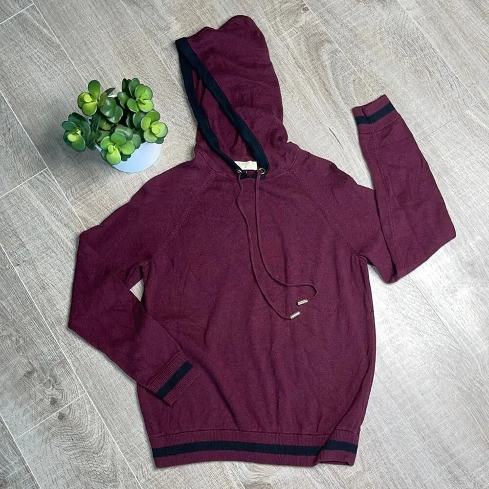 MICHAEL KORS Women's Burgundy Pullover Hoodie Sweater Size Small